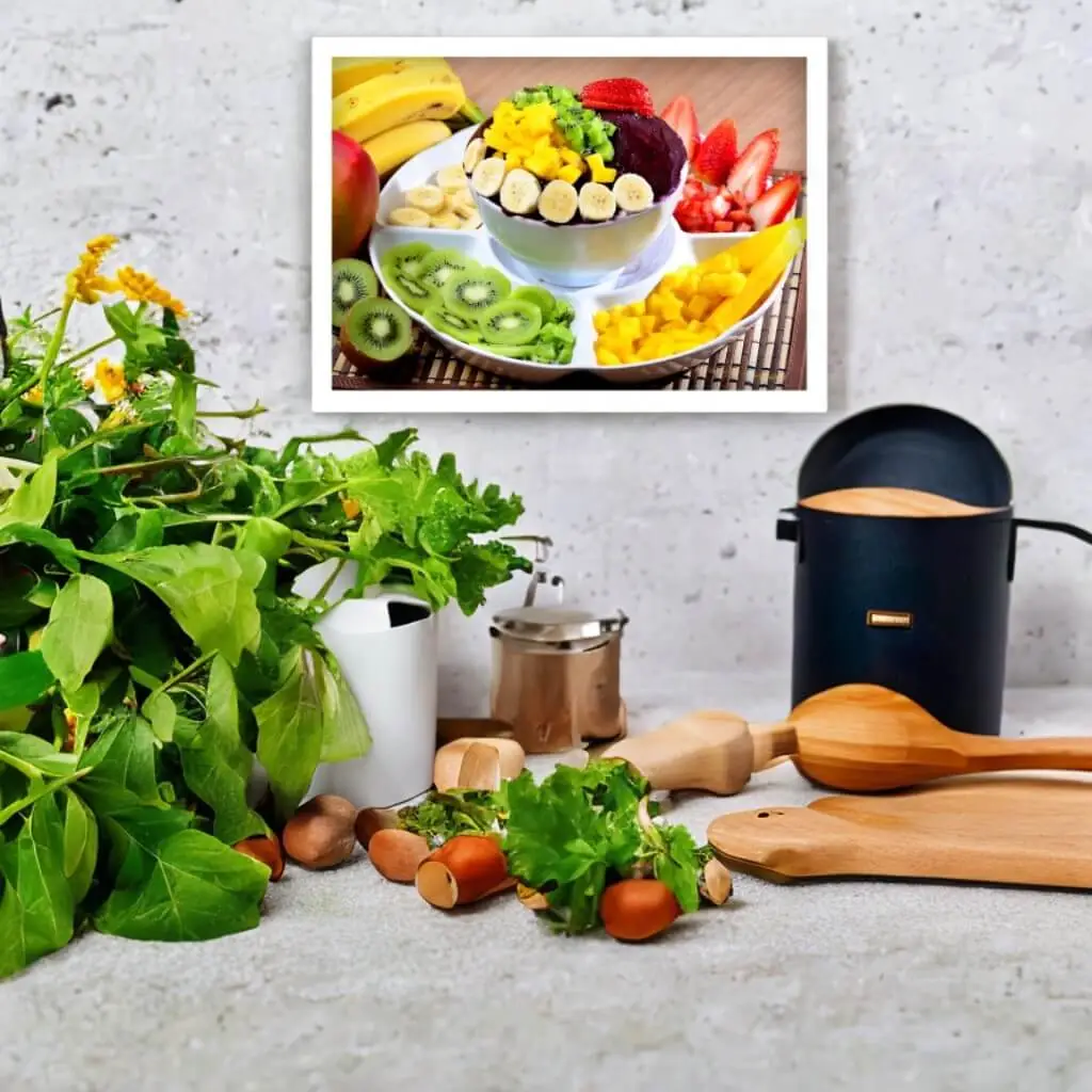 Quadro Decorativo Tigela de Frutas e Açai - Imagem 2