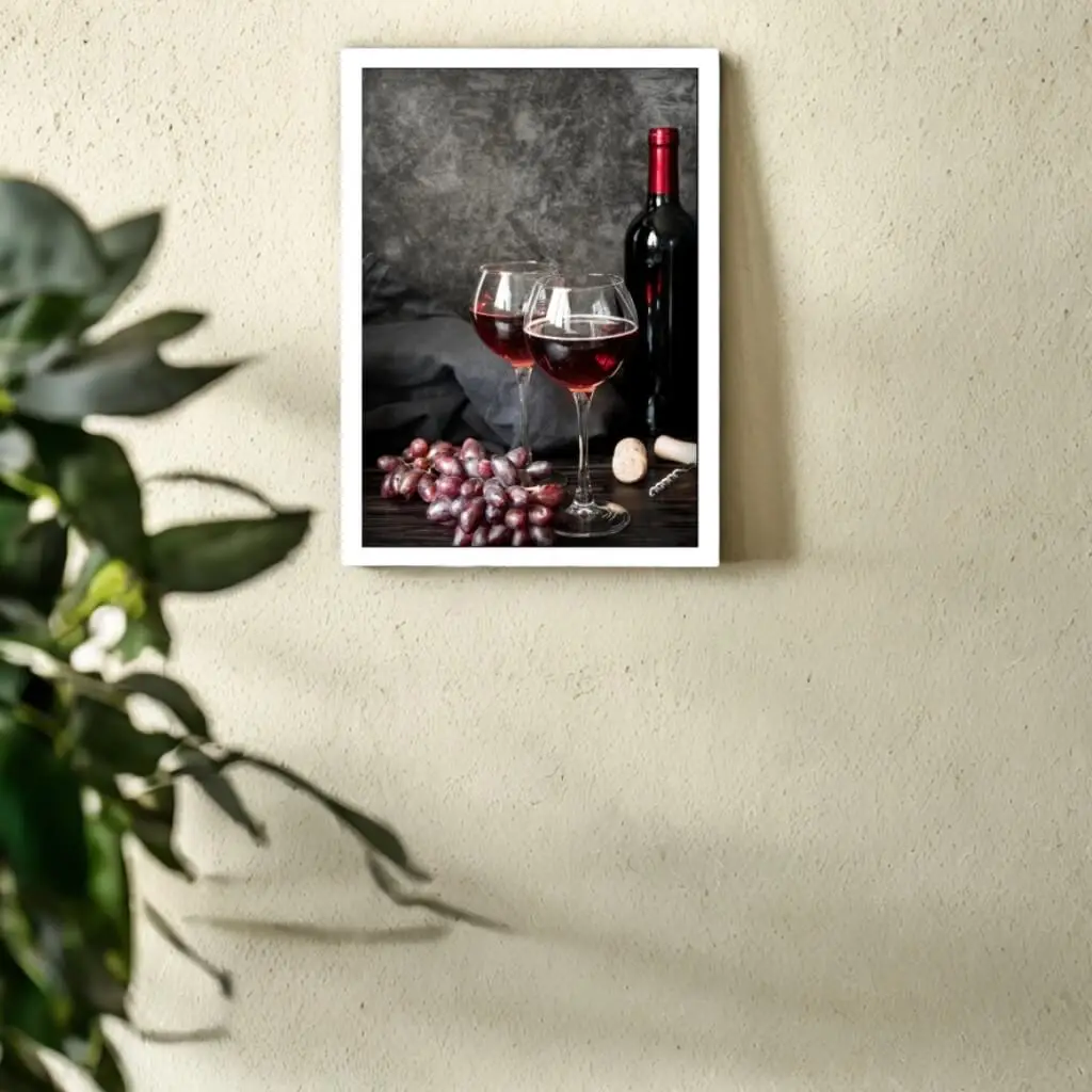 Quadro Decorativo Taças e Vinho - Imagem 2