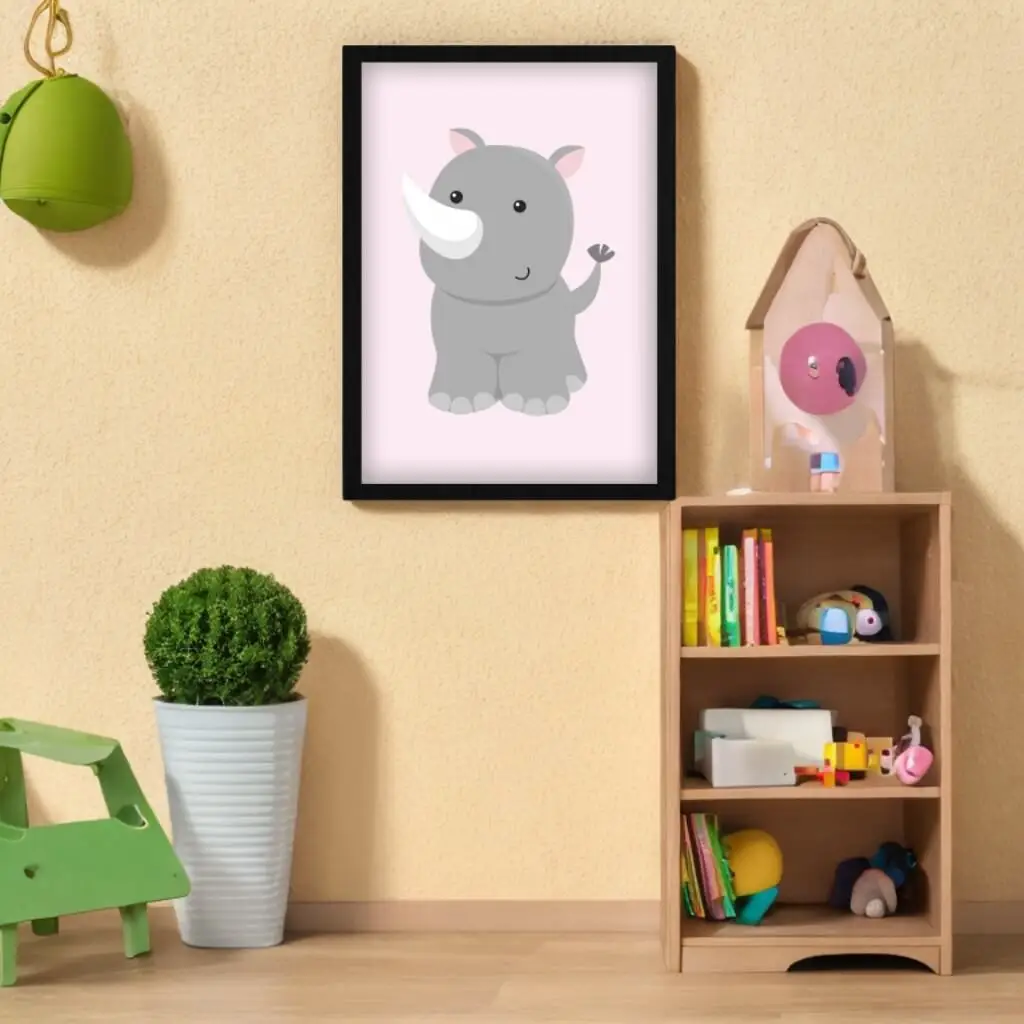 Quadro-Decorativo-Infantil-Rinoceronte