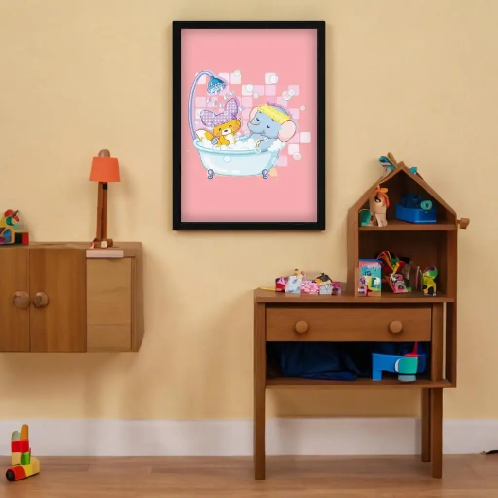 Quadro Decorativo Elefante no Banho - Imagem 2