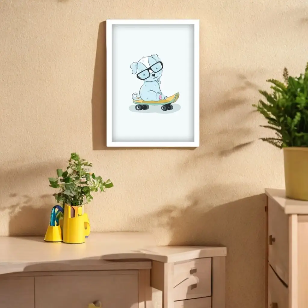 Quadro Decorativo Cãozinho de Skate - Imagem 2
