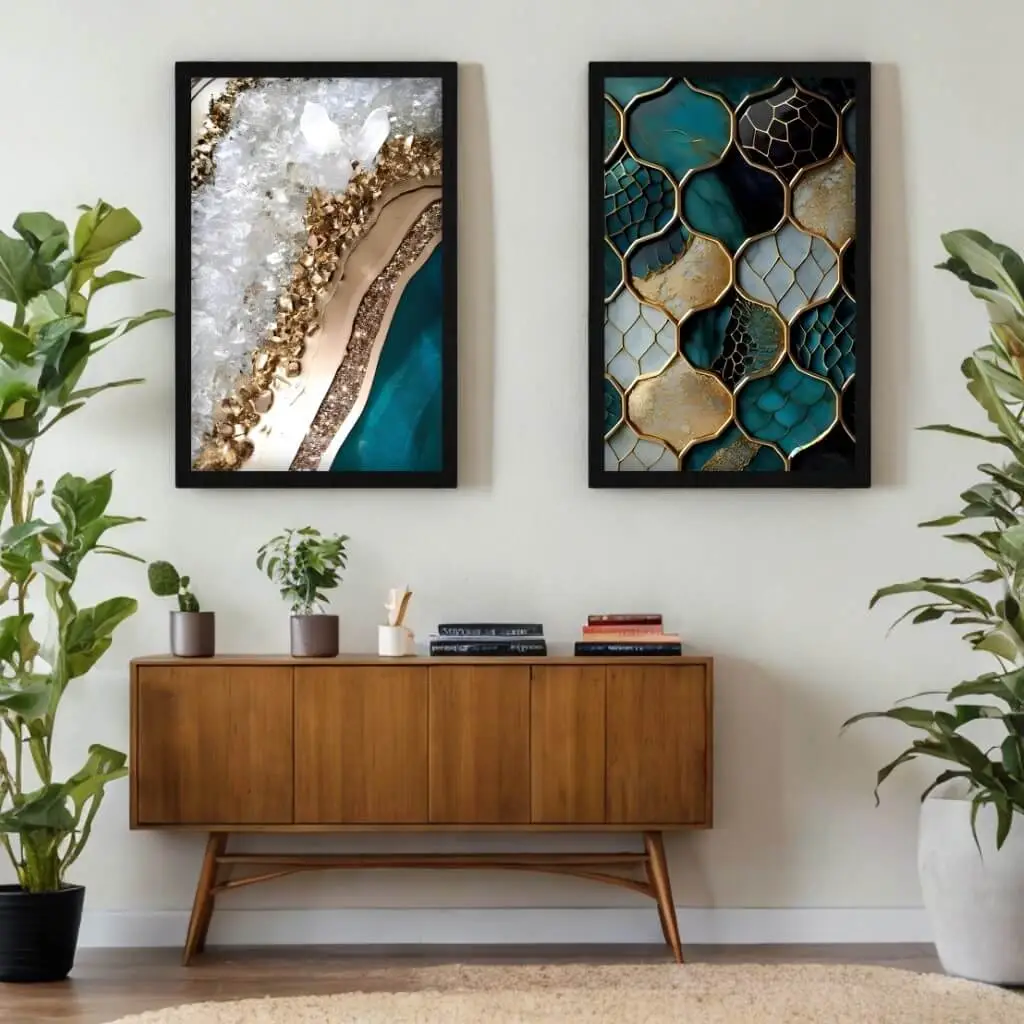 1880 Kit-2-Quadros-Cristais-e-Mel