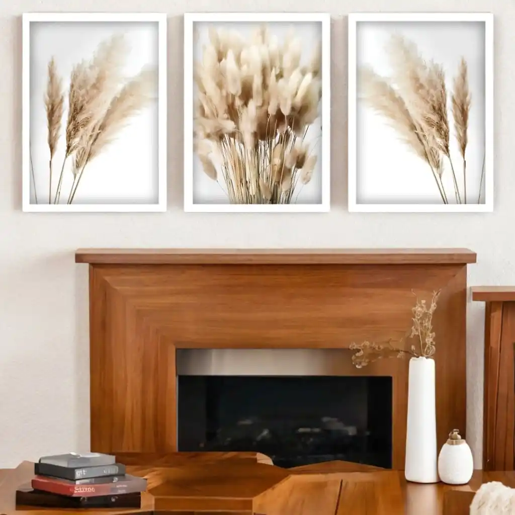 Kit 3 Quadros Lagurus ovatus - Imagem 2