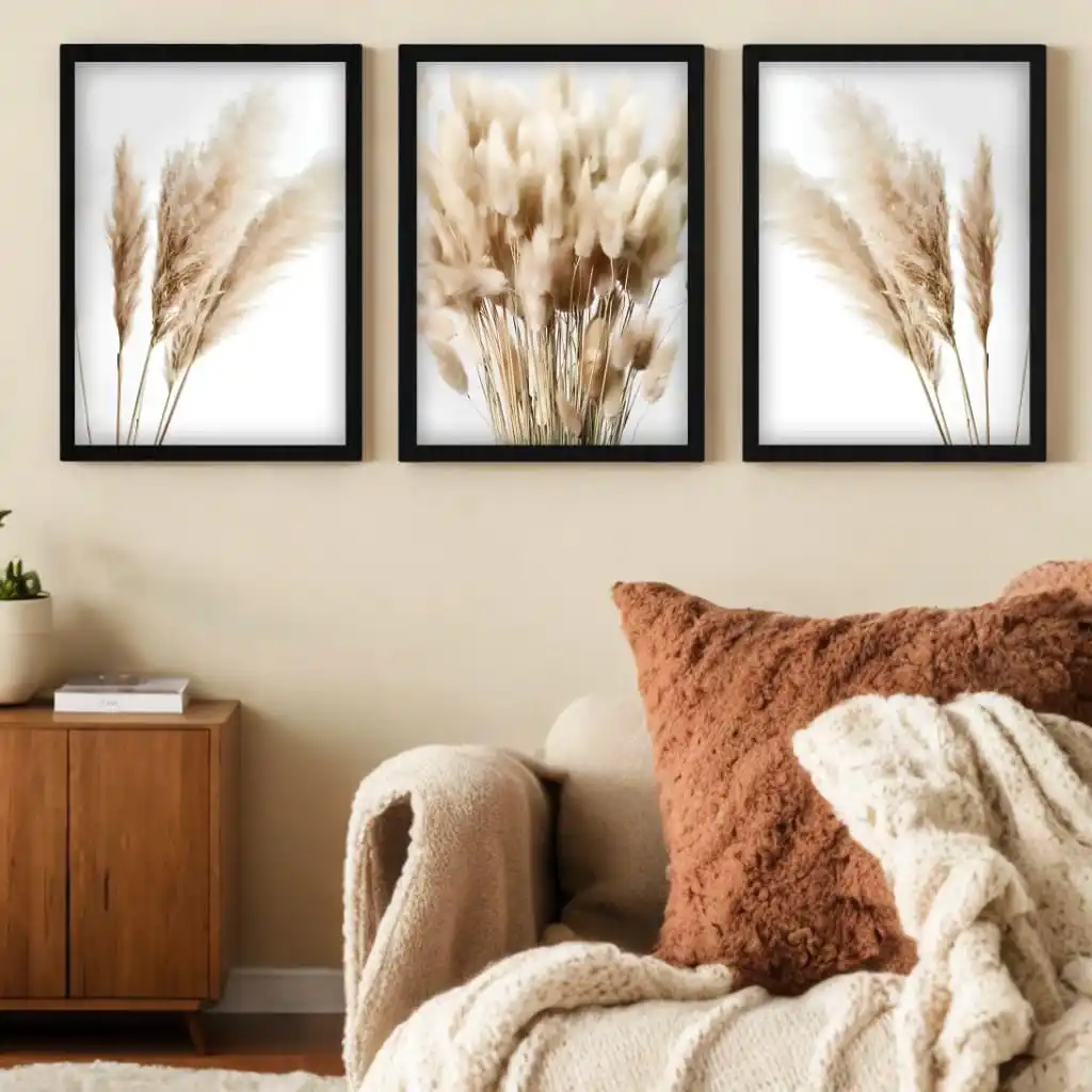 Kit-3-Quadros-Lagurus ovatus