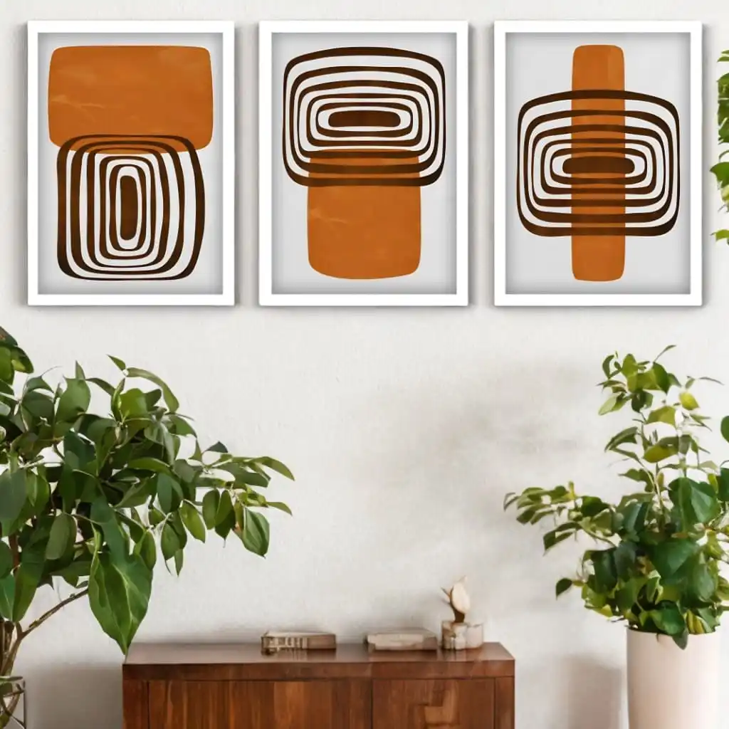 Kit 3 Quadros Boho Chic Moderno - Imagem 2