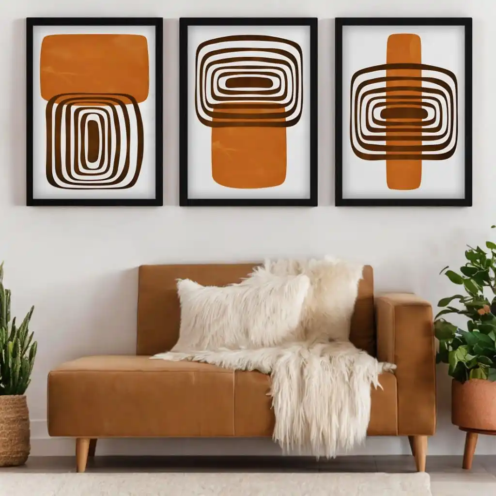 1887 Kit-3-Quadros-Boho-Chic-Moderno-Minimalista