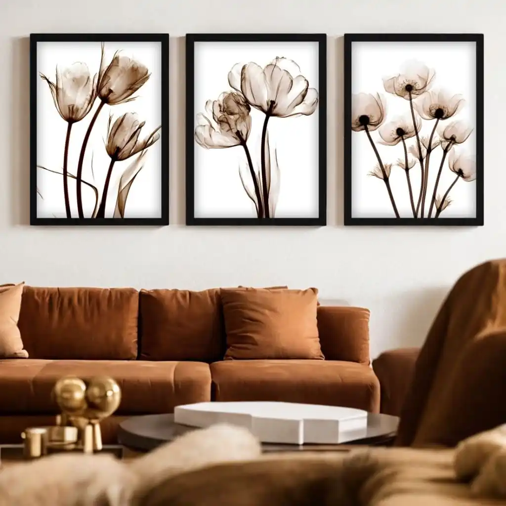 1888 Kit-3-Quadros-Flores -Art
