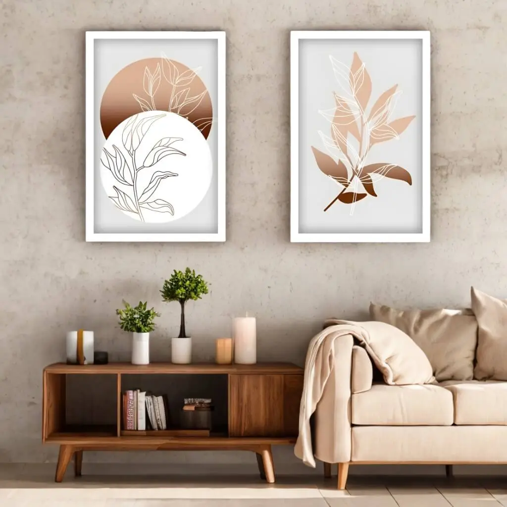 Kit 2 Quadros Decorativo Boho-Chic Luar Florido - Imagem 2