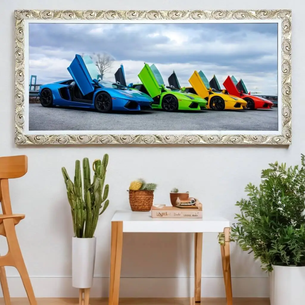 4005 LUXO BEGE Quadro-Decorativo-Lamborghini-Aventador-Rainbow
