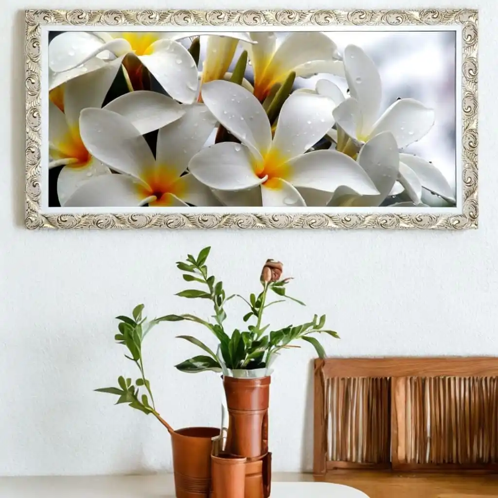 4040 Quadro-Decorativo-Plumeria-Branca - Panorâmicos