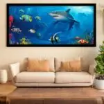 Quadro-Decorativo-Tubarões-e-Peixes - Panorâmicos
