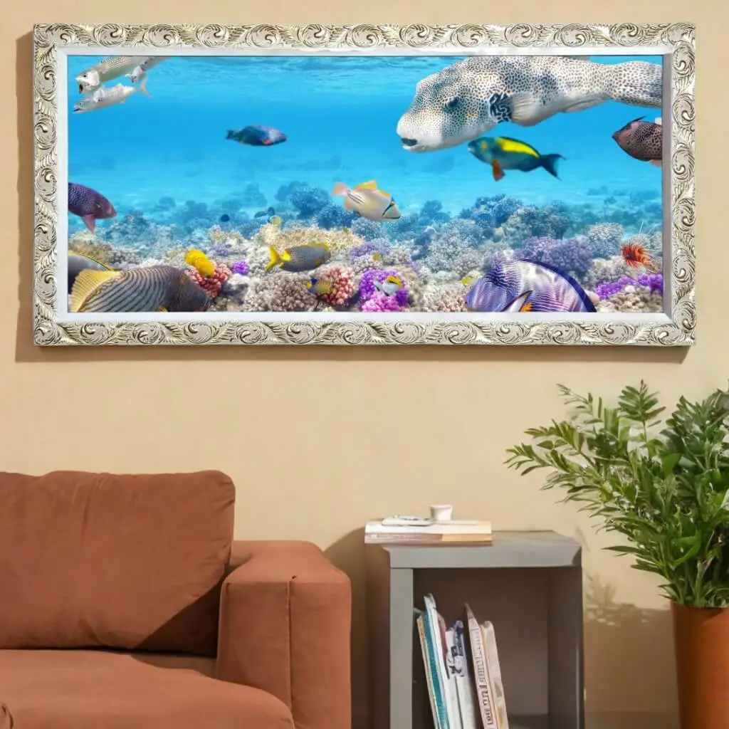 4056 Quadro-Decorativo-Fundo-do-Mar-Peixes - Panorâmicos