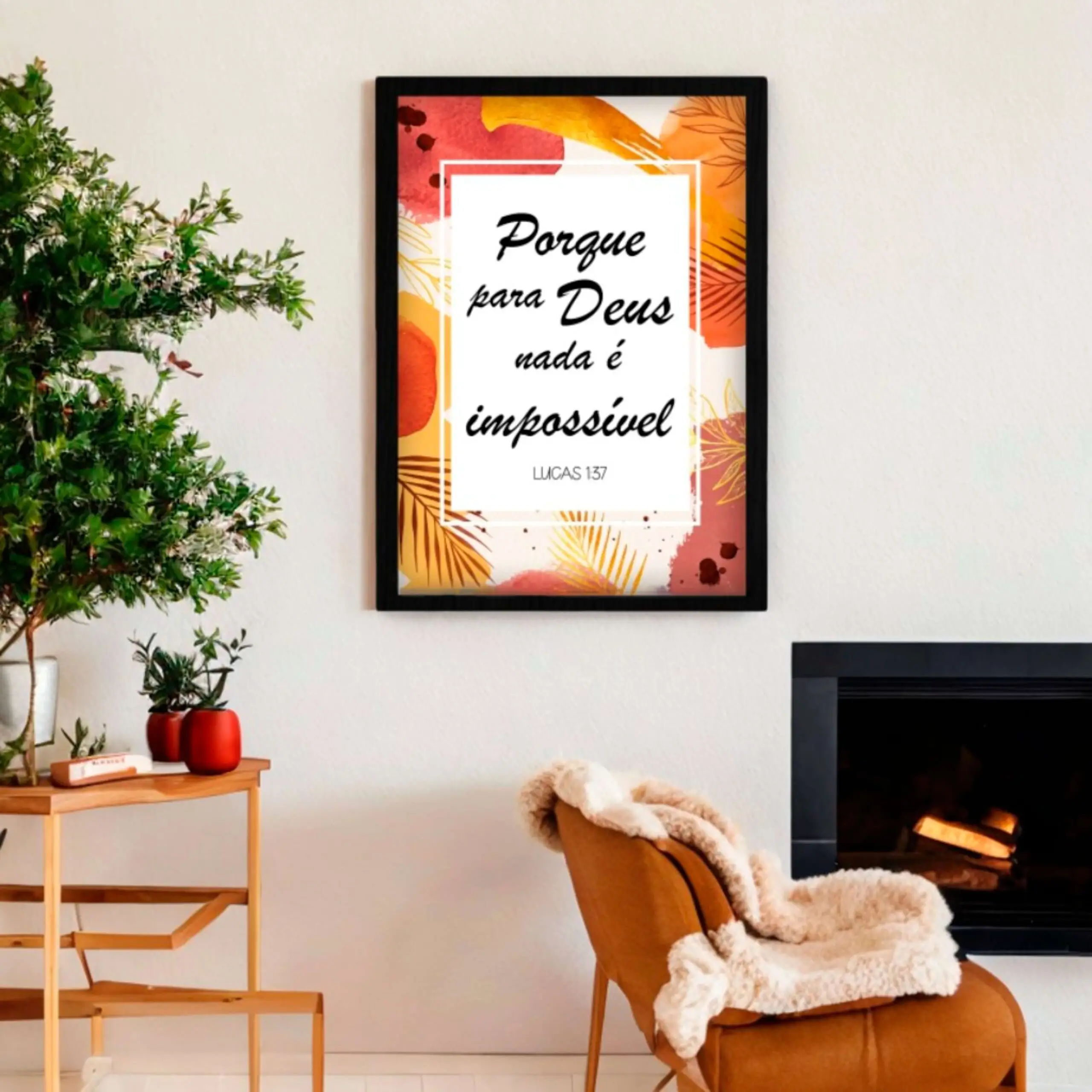 Quadro Decorativo Para Deus Nada é Impossível - Imagem 2