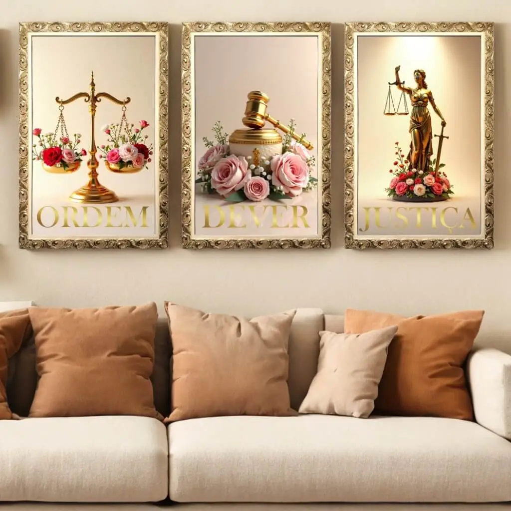 Kit 3 Quadros Ordem Justiça Dever - Big's - Imagem 3