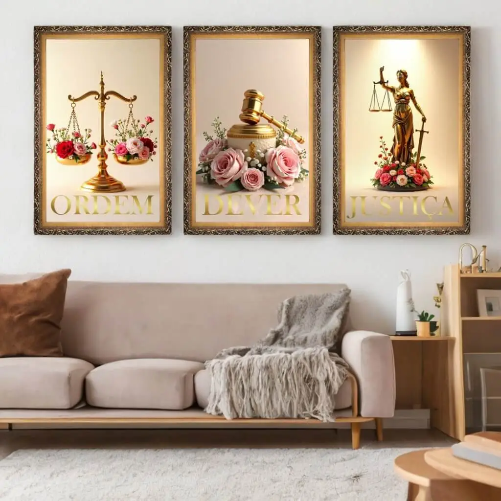 Kit 3 Quadros Ordem Justiça Dever - Big's - Imagem 2