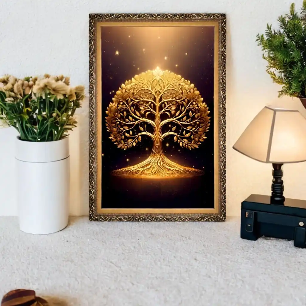 Quadro Decorativo Arvore Dourada - Big's - Imagem 2