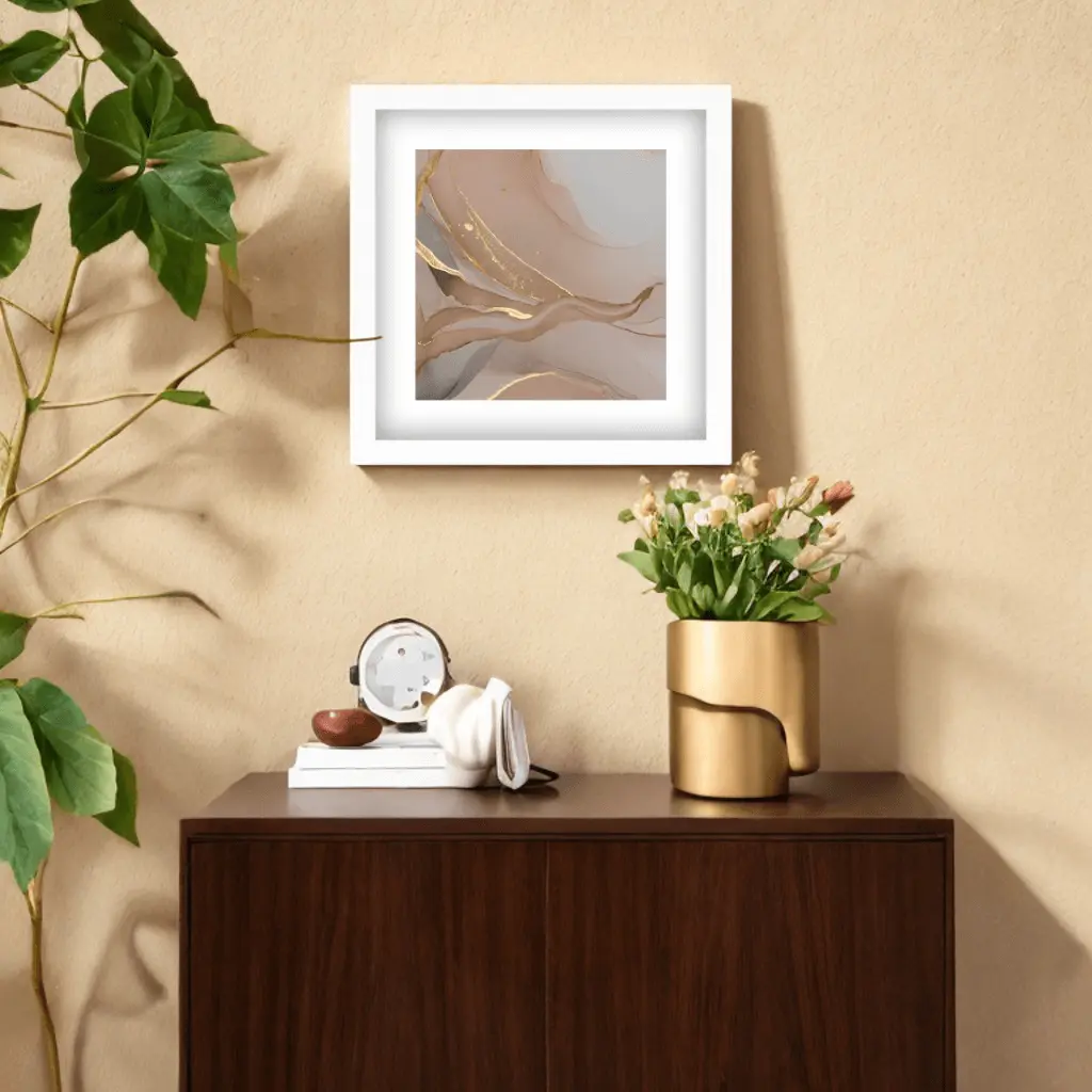 Quadro Quadrado Bege Abstrato - Moderno - Imagem 2