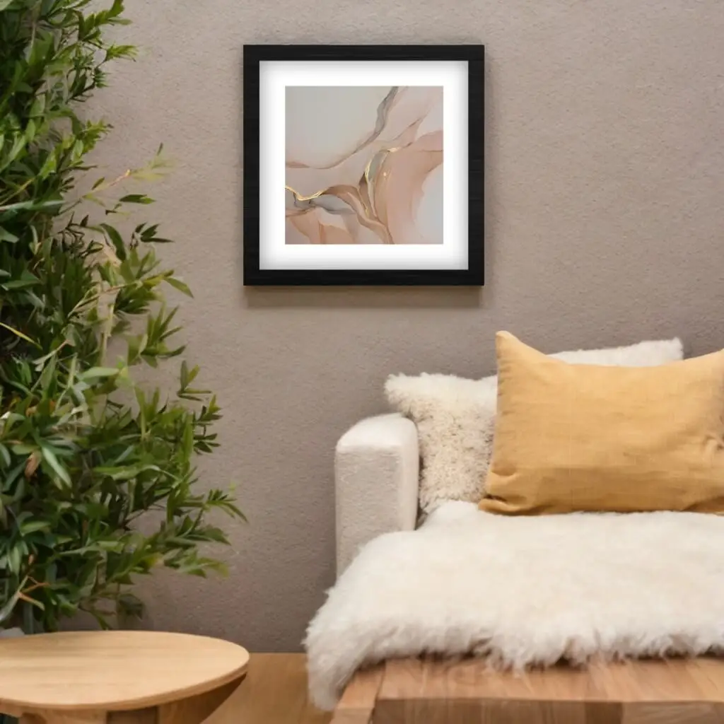 Quadro-Quadrado-Salmão-Bege-Abstrato-Moderno