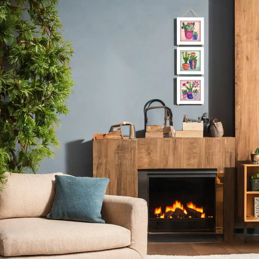 Trio Quadrinhos Vasos de Flores - Imagem 2