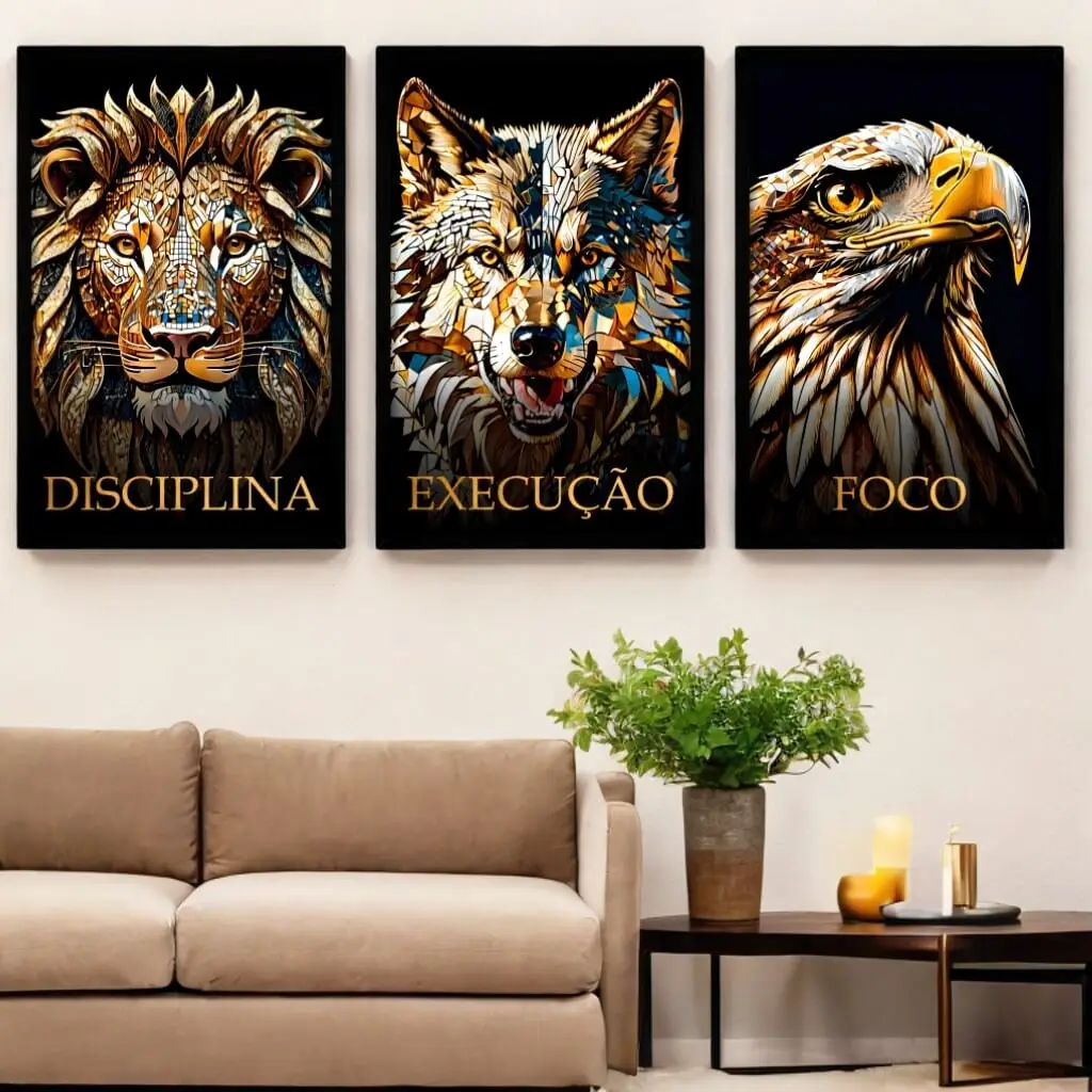 Kit-3-Quadros-Execução-Dourada -Big's