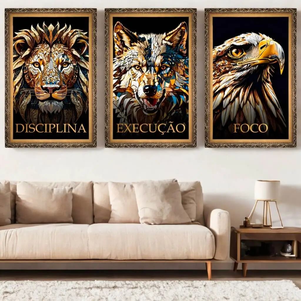 Kit-3-Quadros-Execução-Dourada -Big's