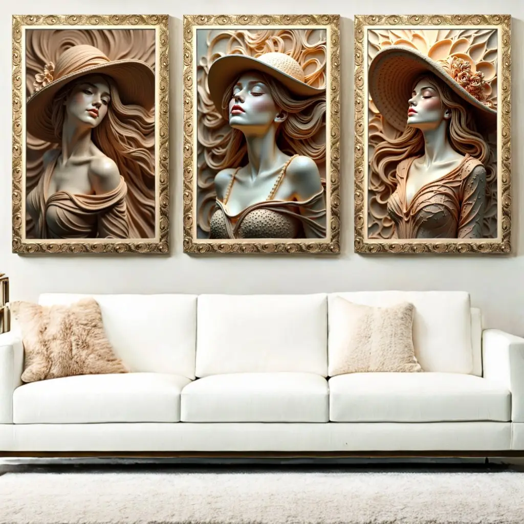 Kit-3-Quadros-Beleza-Feminina-Exclusividade Elegancia