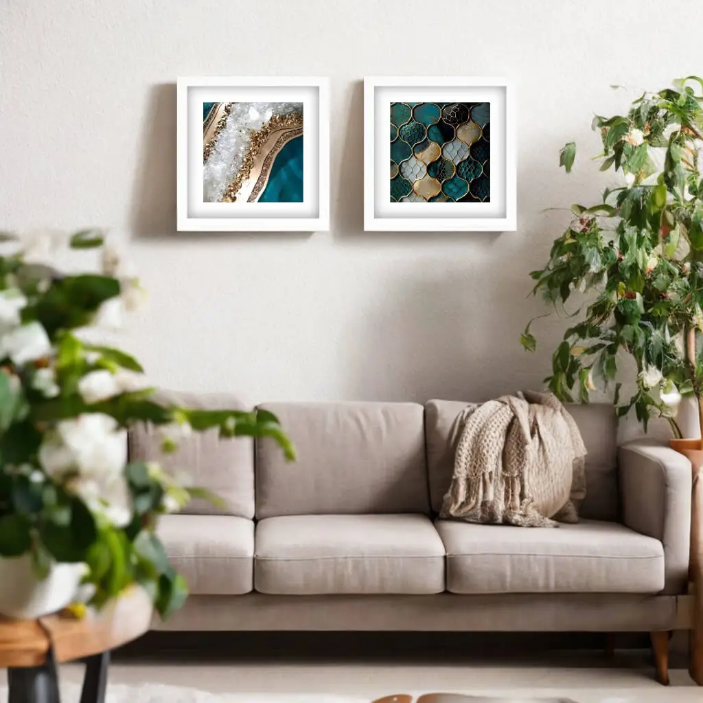 Kit 2 Quadro Quadrado Modernista Abstrato - Imagem 2