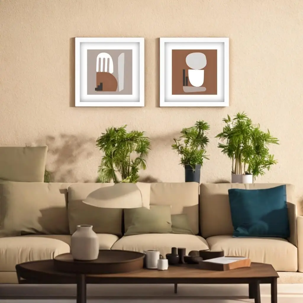 Kit 2 Quadros Quadrados Boho Chic - Imagem 2