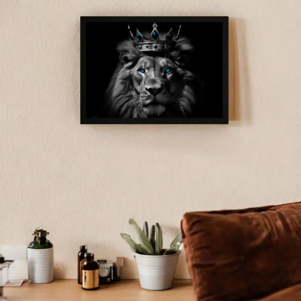 4109 (2) Quadro-Decorativo-Leão-Blue-Eyes-Lion