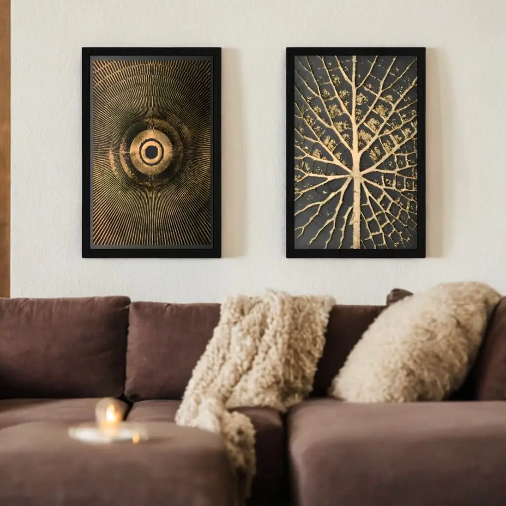 Kit 2 Quadros Arvore e Abstrato - Imagem 2