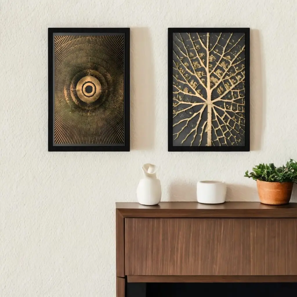 Kit 2 Quadros Arvore e Abstrato - Imagem 3