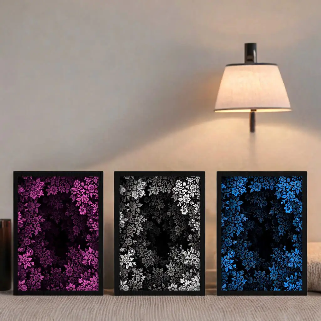 Kit-3-Quadros-Floral-Cores