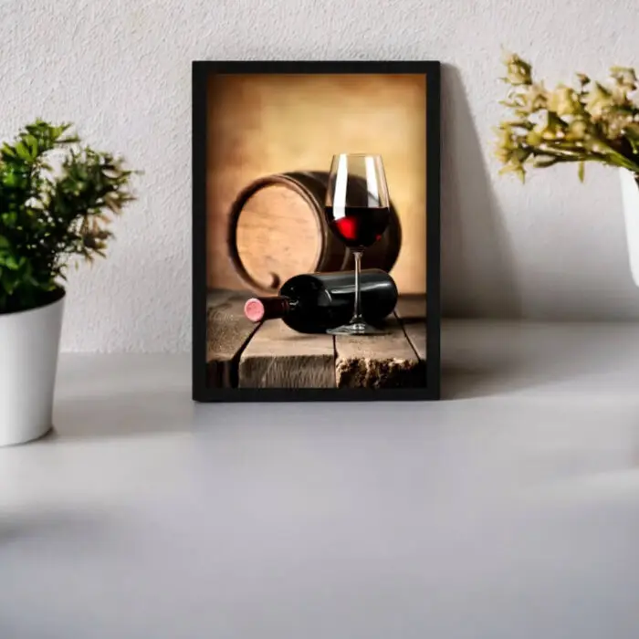 Quadro-Decorativo-Taça-Brilhante-com-Garrafa