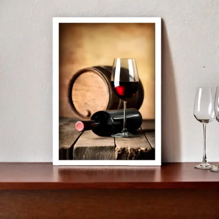 Quadro-Decorativo-Taça-Brilhante-com-Garrafa