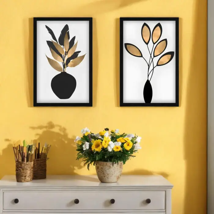 Kit-2-Quadros-Flores-Amarelas-Moderno