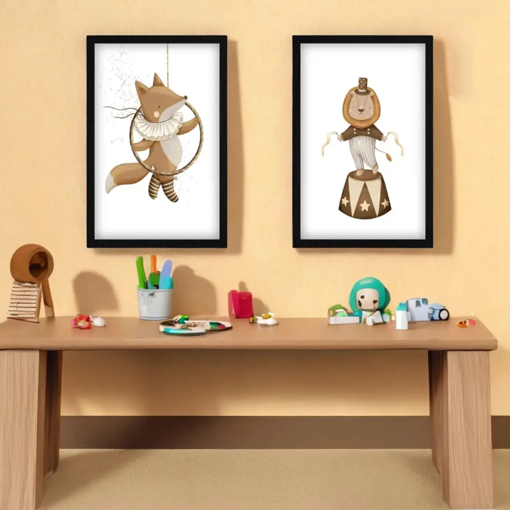 Kit-2-Quadros-Infantil-Animaizinhos-de-Circo