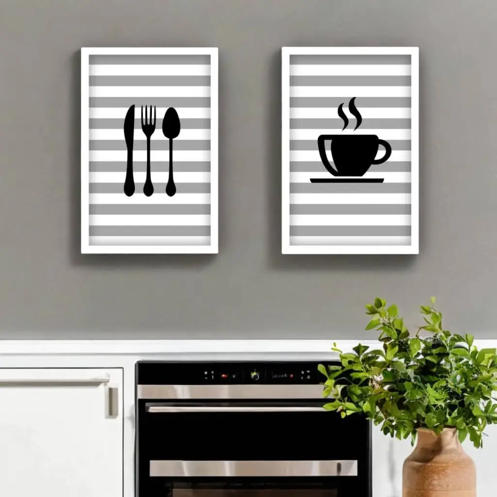 Kit 2 Quadros Talheres Listrado - Imagem 2