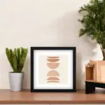 Quadro-Quadrado-Boho-Salmão-Abstrato