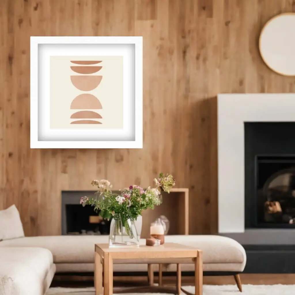 Quadro Quadrado Boho Salmão Abstrato - Imagem 2