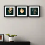 Kit-3-Quadros-Quadrados-Floral-Dourado