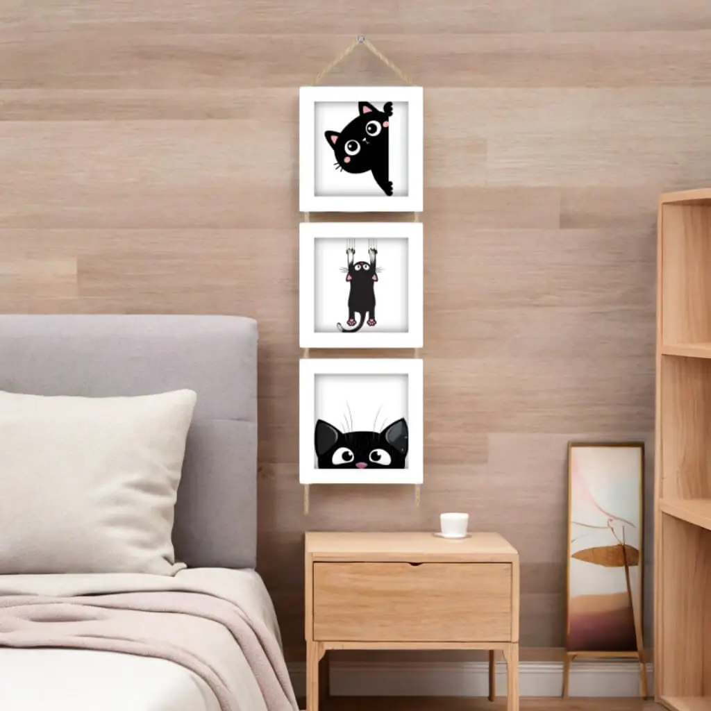 Trio de Quadrinhos com Cordinha Sisal tema Pet