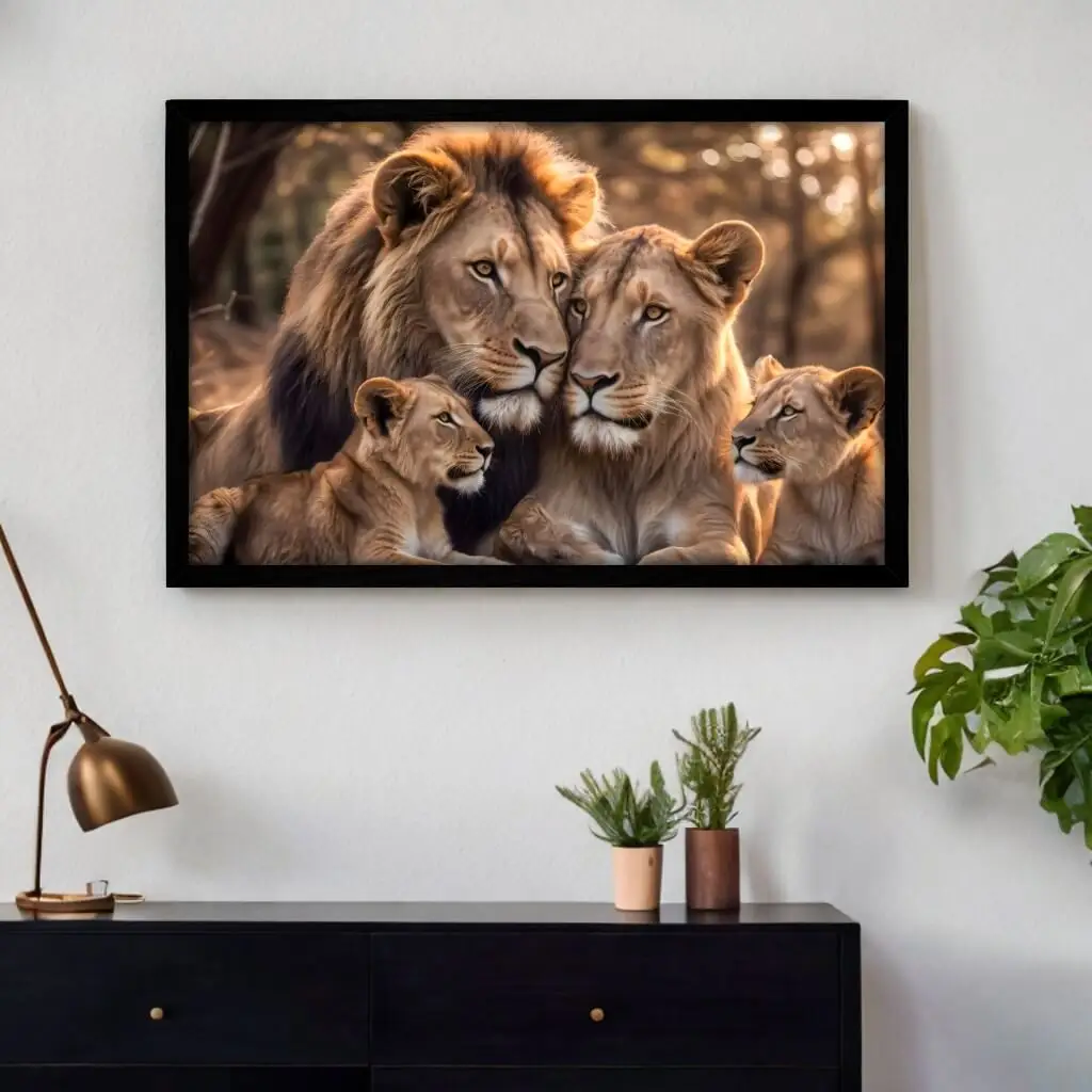 Quadro Decorativo Familia Leões - Big's - Imagem 2