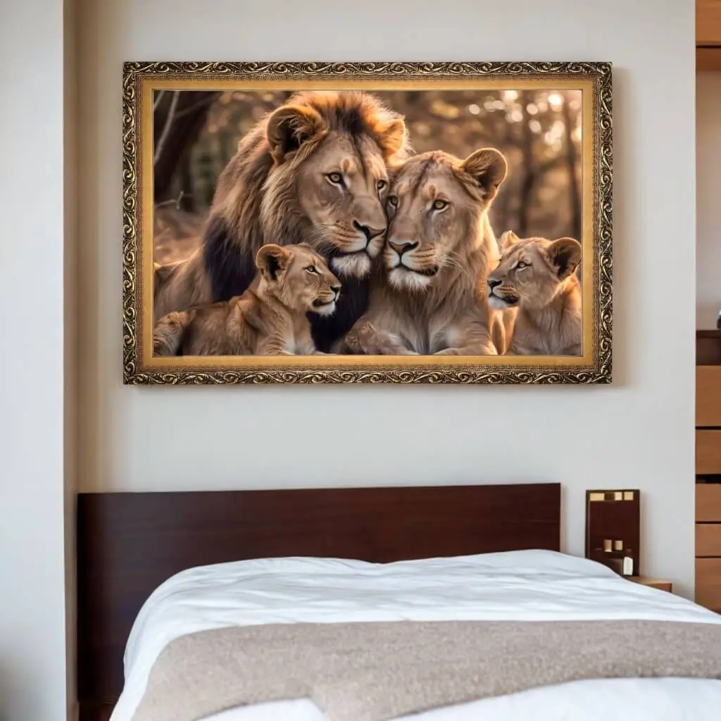 Quadro-Decorativo-Familia-de-4-Leões - Big's
