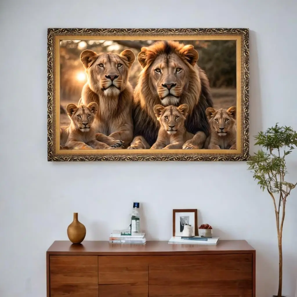 Quadro-Decorativo-Super-Familia-de-Leão - Big's