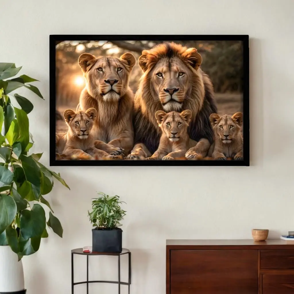 Quadro Decorativo Super Familia de Leão - Big's - Imagem 2