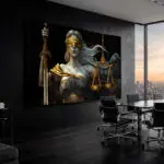 Quadro Decorativo Justiça - Balança e Espada