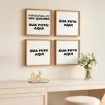 Kit 4 Personalizado - Quadro Quadrado Moldura Clássica