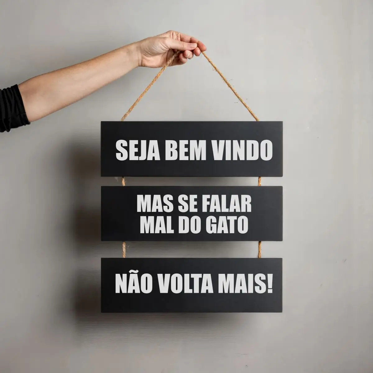 Placa 3 Partes - Se falar mau do Gato - Imagem 1