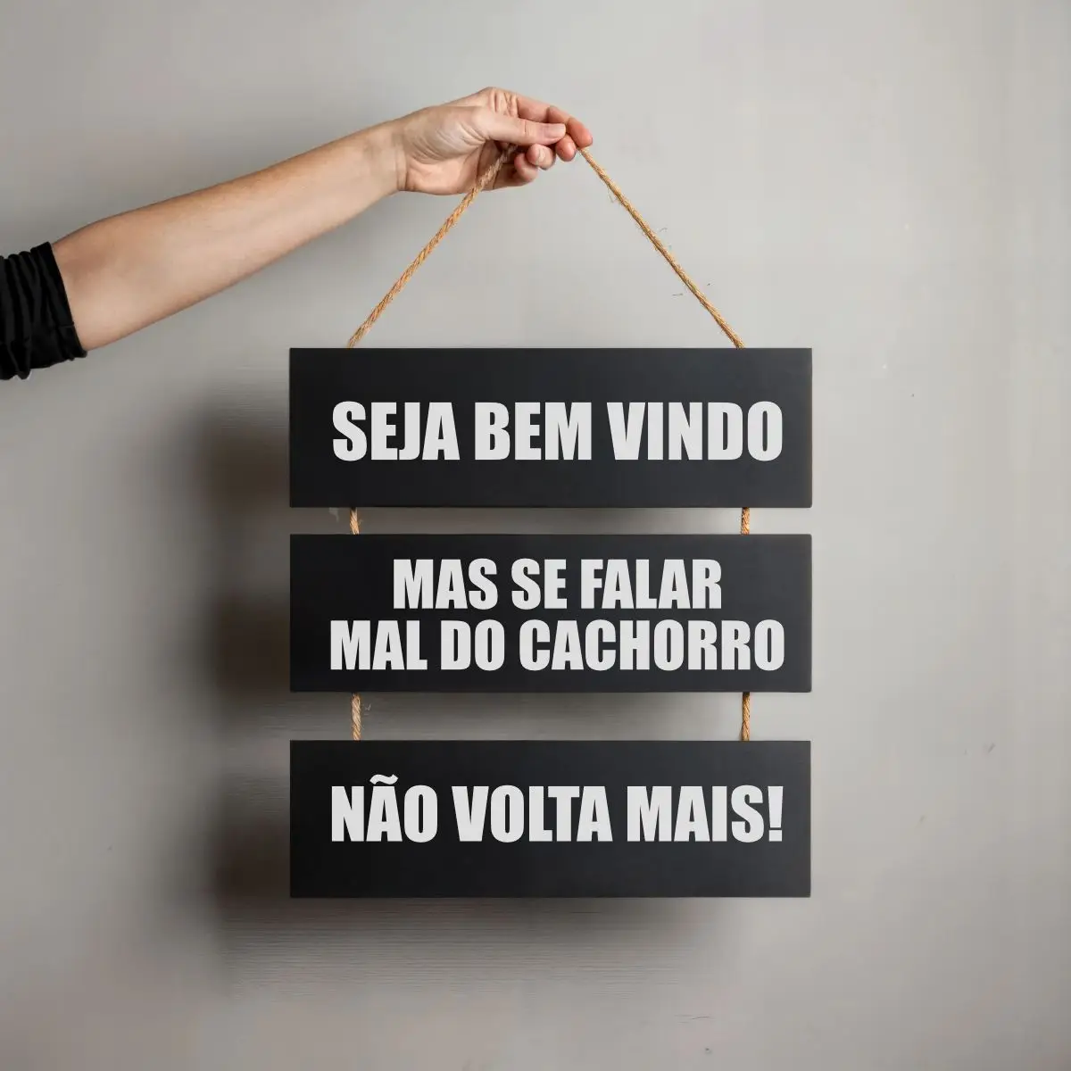Placa 3 Partes - Se falar mau do Cachorro - Imagem 1