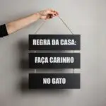 Placa 3 Partes - Faça Carinho no Gato